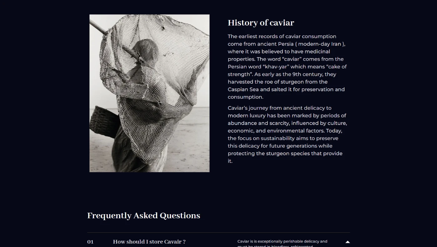 Merolin Caviar — Luxury E-Commerce Website